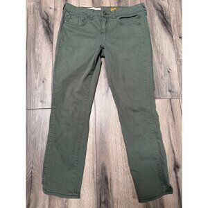 Pilcro and the Letterpress Olive Green Cotton Blend Straight-Leg Womens Pants Si
